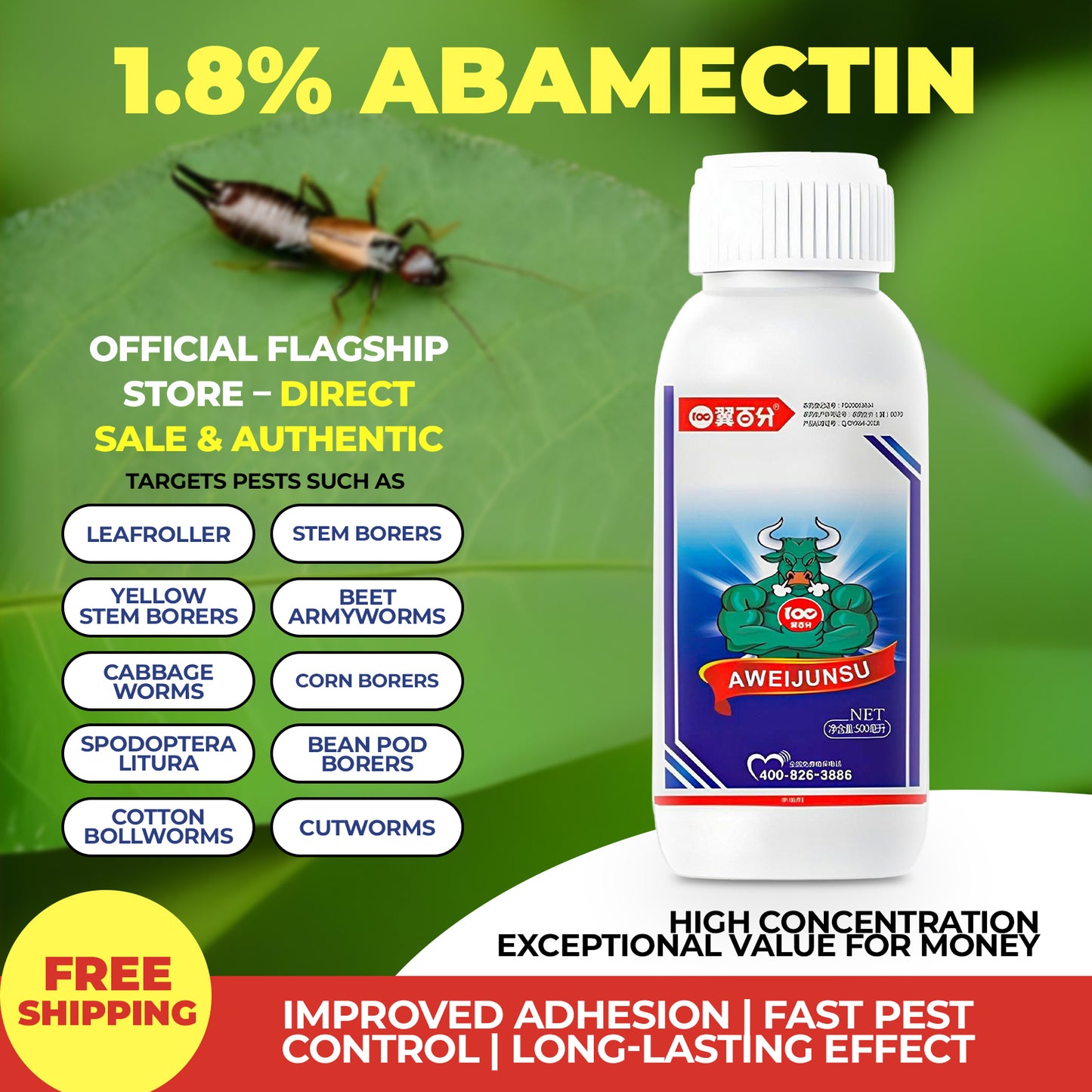 1.8% Abamectin Emulsion Advanced Insect Management Formula for Vegetables, Fruits & Plants