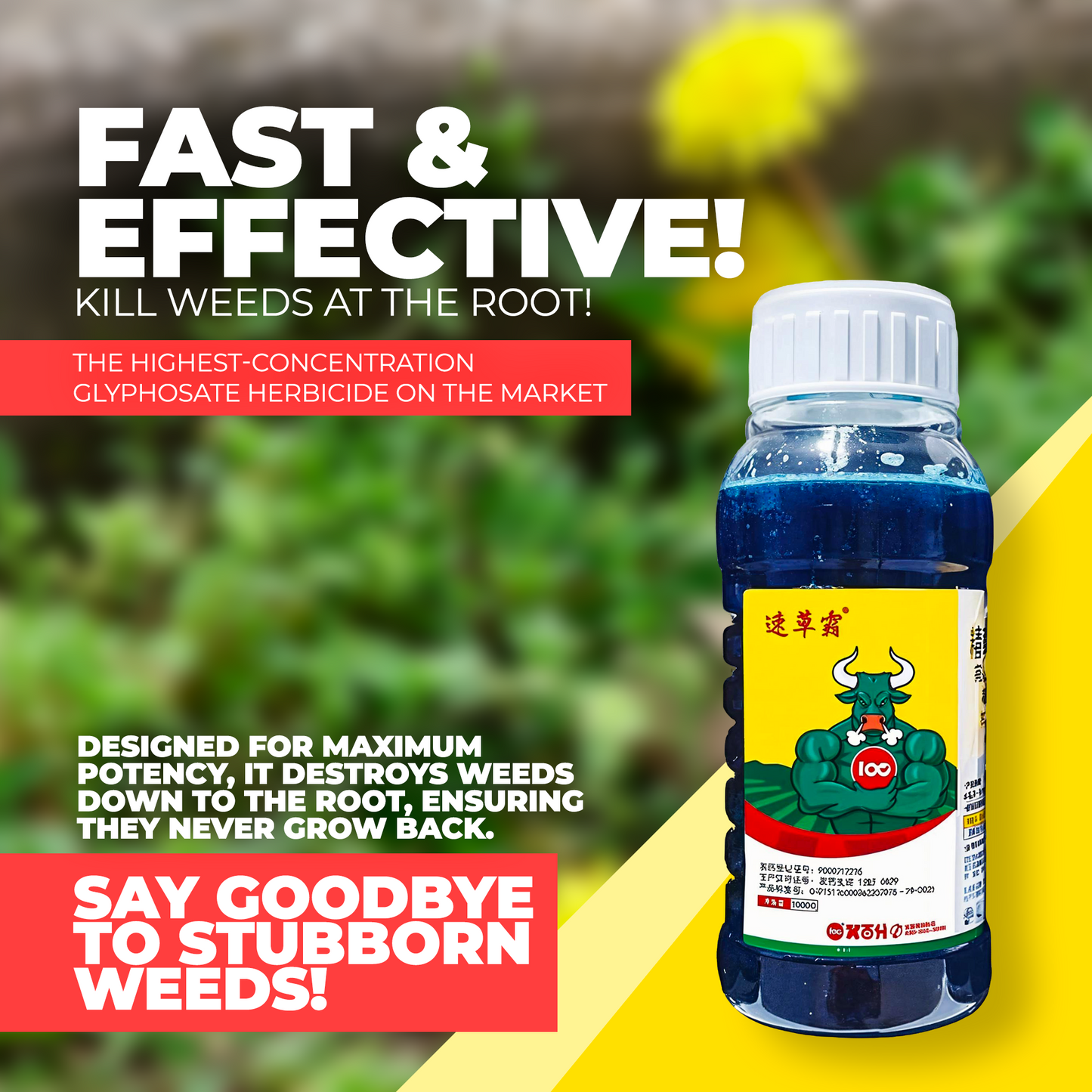 Glyphosate Herbicide with High-Concentration, Weed Killer with Ammonium Salt