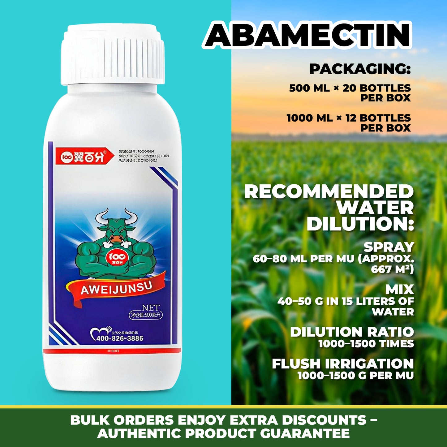 1.8% Abamectin Emulsion Advanced Insect Management Formula for Vegetables, Fruits & Plants