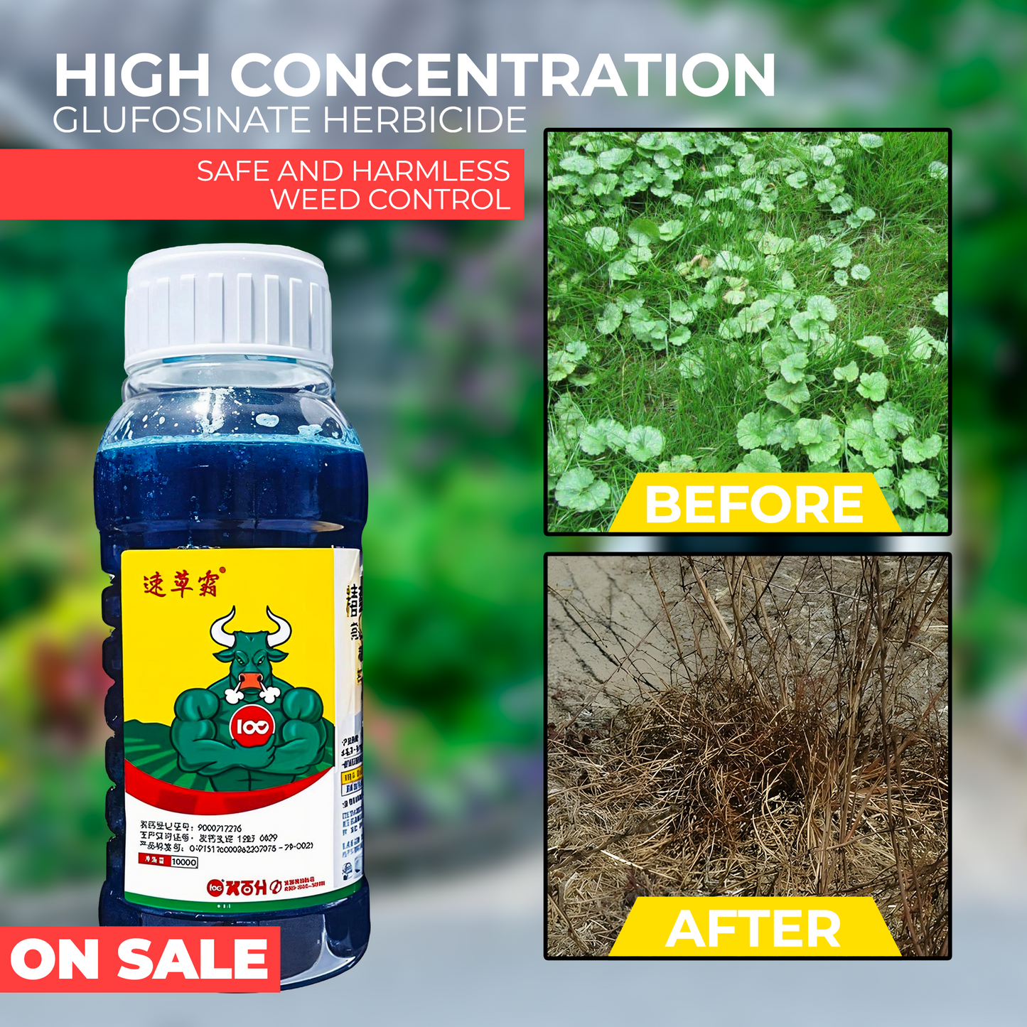 Glyphosate Herbicide with High-Concentration, Weed Killer with Ammonium Salt